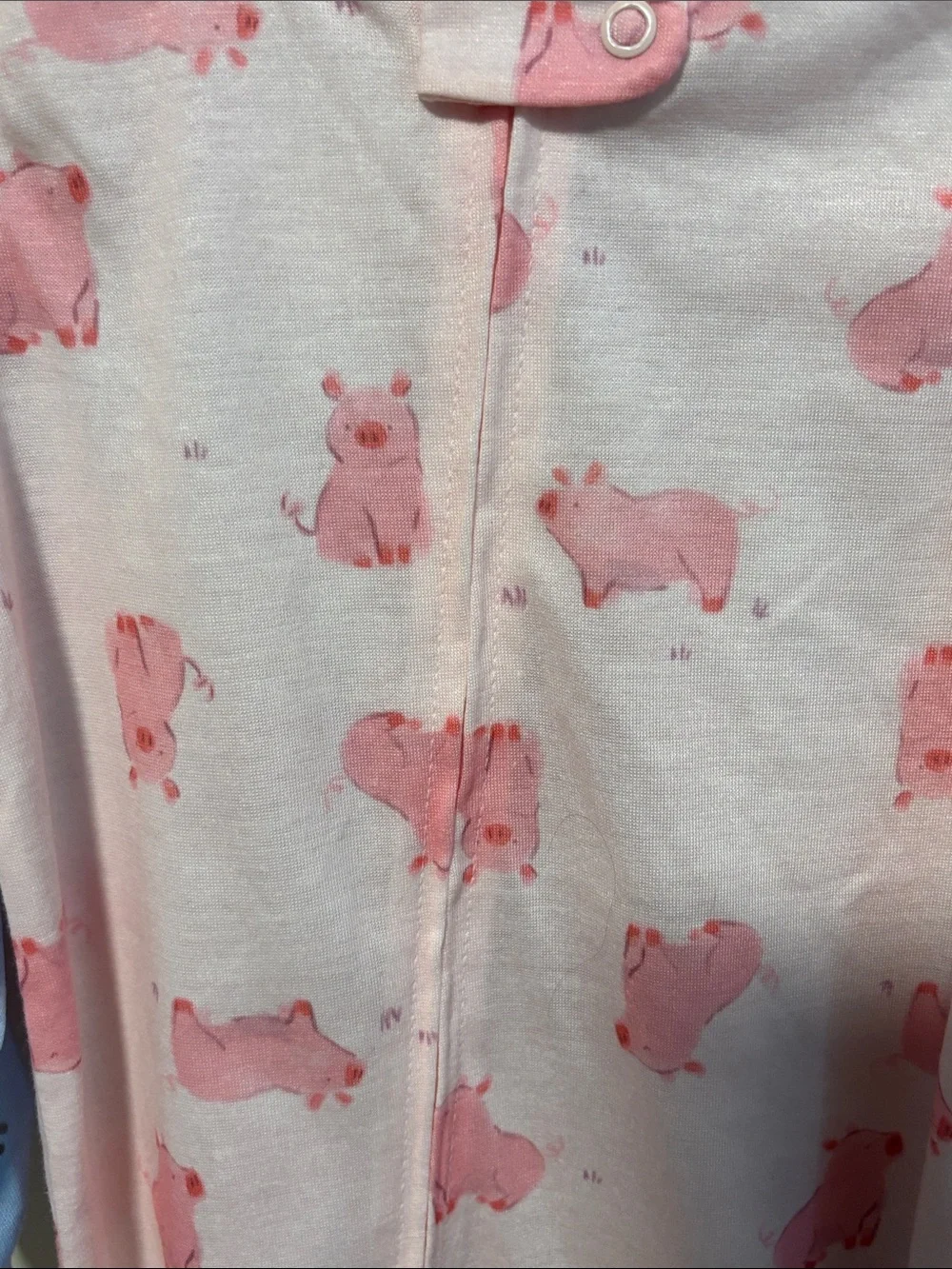 Carter's Blue and Pink Sheep Print Footed One-Piece Set